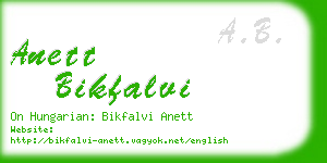 anett bikfalvi business card